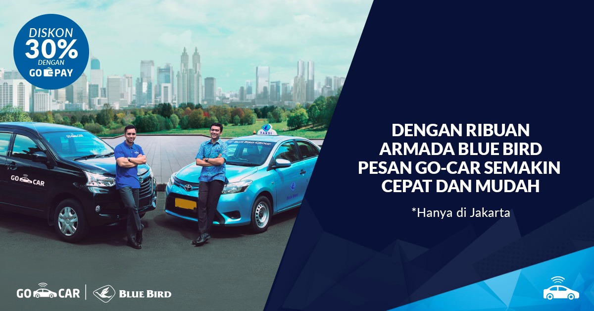 Pesan GO-CAR Kini Bisa Dapat Armada Blue Bird!